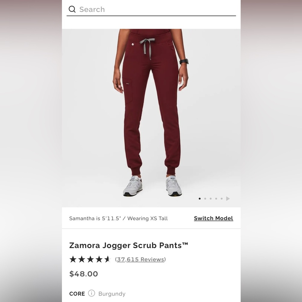 figs zamora burgundy scrub pants